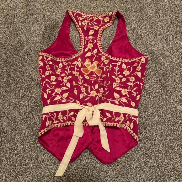 Plenty by Tracy Reese Vintage Button Up Vest with Embroidery - Picture 3 of 4